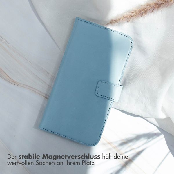 Selencia Echtleder Klapphülle Apple iPhone SE (2022 / 2020) / 8 / 7 / 6(s) - Air Blue
