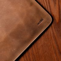 Accezz Leder Laptop Hülle 13 Zoll - Laptop Sleeve - Cognac