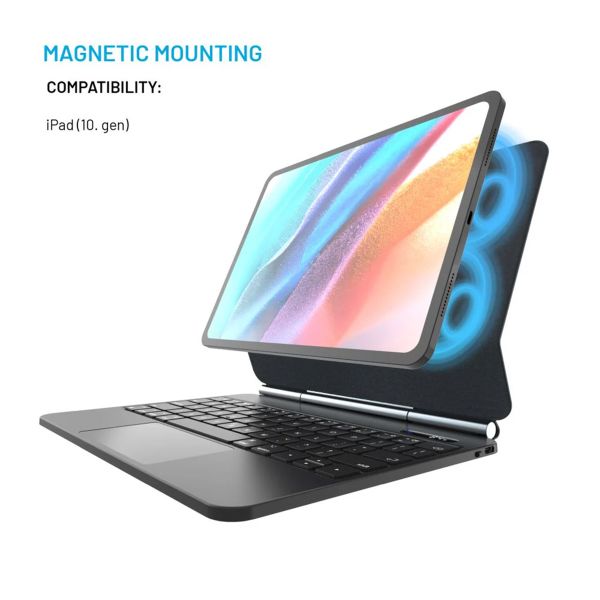 Fixed Typee Tastaturhülle Apple iPad 11 (2025) 11 Zoll A16 / iPad 10 (2022) 10.9 Zoll - QWERTY / NL - Schwarz