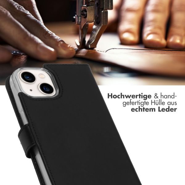 Selencia Echtleder Klapphülle Apple iPhone 14 - Schwarz