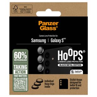 PanzerGlass Kameraprotektor Hoops Optic Rings für das Samsung Galaxy S25 - Schwarz