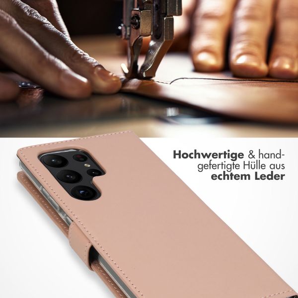 Selencia Echtleder Klapphülle Samsung Galaxy S23 Ultra - Dusty Pink