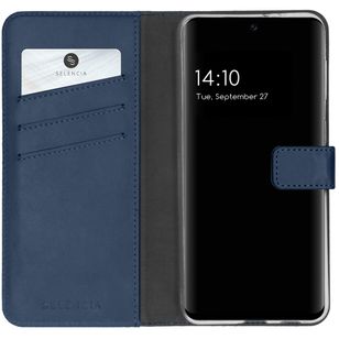 Selencia Echtleder Klapphülle Samsung Galaxy S21 FE - Blau