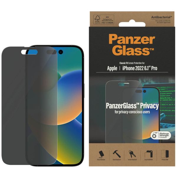 PanzerGlass Privacy Case Friendly Anti-Bacterial Displayschutzfolie Apple iPhone 14 Pro