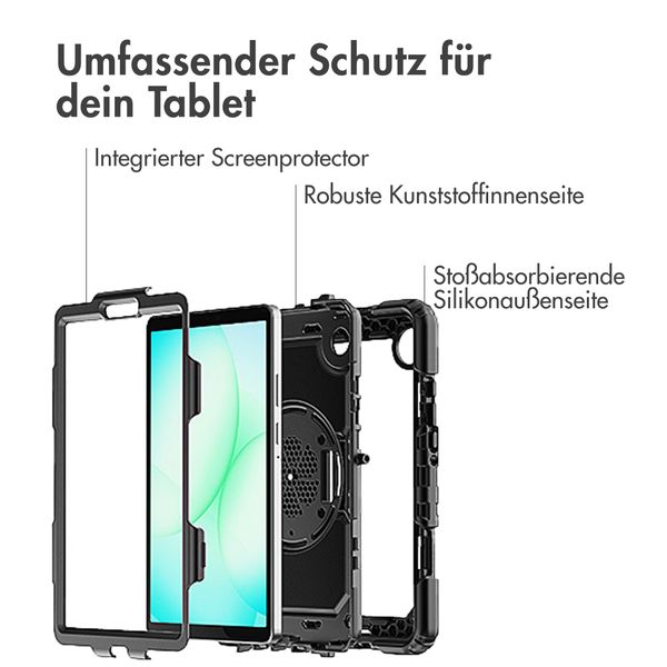 Accezz Robustes Back Cover mit Schultergurt Samsung Galaxy Tab A11 Plus - Schwarz