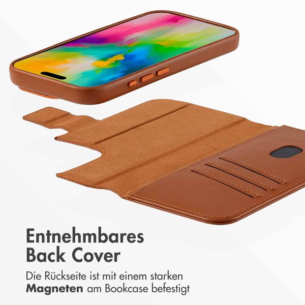 Accezz 2-in-1 Klapphülle aus Leder mit MagSafe Apple iPhone 16 Pro Max - Sienna Brown