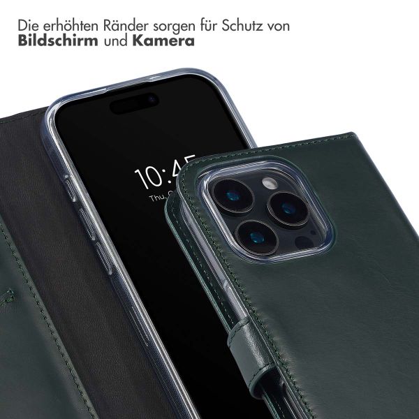 Selencia Echtleder Klapphülle Apple iPhone 16 Pro - Grün
