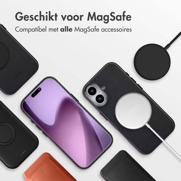 Accezz Echtleder Hülle + MagSafe Wallet Apple iPhone 17 - Onyx Black