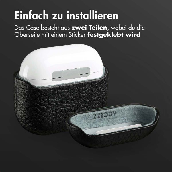Accezz Echtleder Case Apple AirPods 5 / 4 - Schwarz