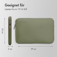 Accezz Laptop Hülle 15-16 Zoll - Laptop Sleeve - Dunkelgrün