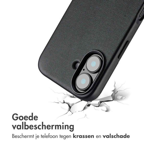 Accezz Echtleder Hülle + MagSafe Wallet Apple iPhone 16 - Onyx Black