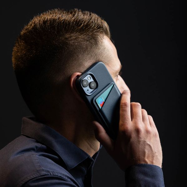 Accezz Lederkartenhalter - Geeignet für MagSafe und Qi2 - Nightfall Blue
