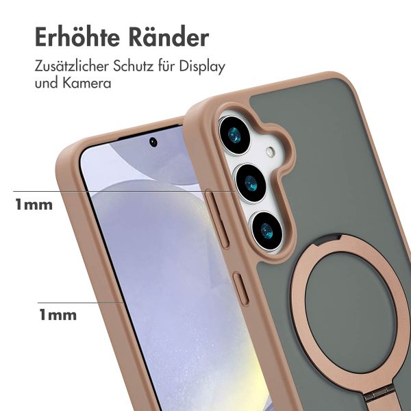 Accezz Ring Stand Backcover mit MagSafe Samsung Galaxy S25 Plus - Braun