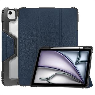 Accezz Rugged Trifold Klapphülle Apple iPad Air 11 Zoll (2026) M4 / (2025) M3 / (2024) M2 / Air 5 (2022) / Air 4 (2020) - Dunkelblau