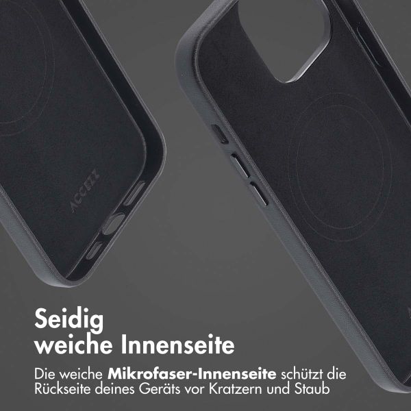 Accezz MagSafe Leather Backcover Apple iPhone 14 Pro Max - Onyx Black