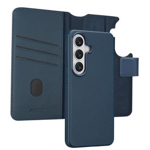 Accezz 2-in-1 Klapphülle aus Leder mit MagSafe Samsung Galaxy S26 - Nightfall Blue