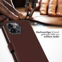 Selencia Echtleder Klapphülle Apple iPhone 15 Pro Max - Braun