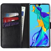 Selencia Echtleder Klapphülle Huawei P30 - Schwarz