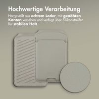 Accezz Leder-Wallet mit Standfunktion - Geeignet für MagSafe und Qi2 - Light Grey
