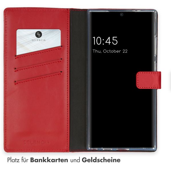 Selencia Echtleder Klapphülle Samsung Galaxy S24 Ultra - Rot