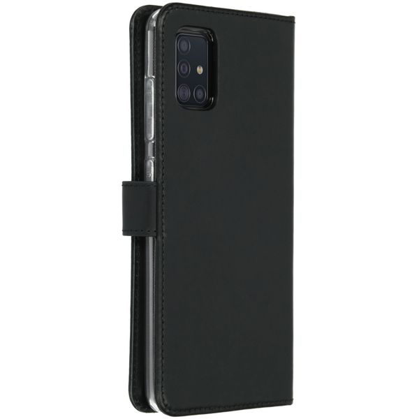 Selencia Echtleder Klapphülle Samsung Galaxy A51 - Schwarz