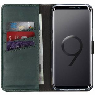 Selencia Echtleder Klapphülle Samsung Galaxy S9 - Grün