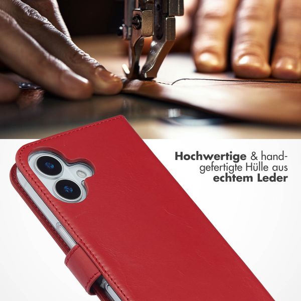 Selencia Echtleder Klapphülle Apple iPhone 17 - Rot