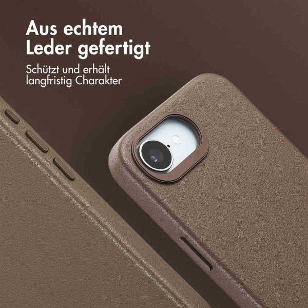 Accezz MagSafe Leather Backcover Apple iPhone 17e / 16e - Kaffeebraun