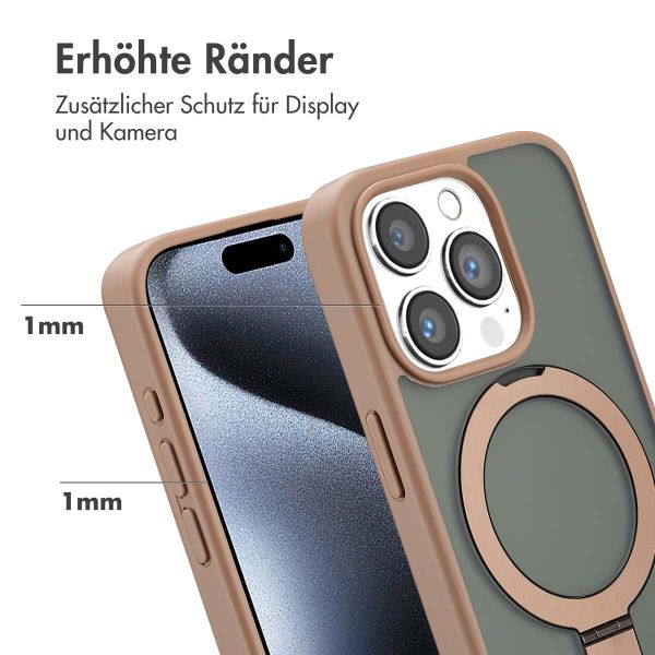 Accezz Ring Stand Backcover mit MagSafe Apple iPhone 15 Pro - Braun