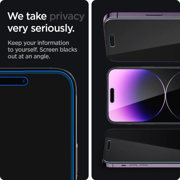 Spigen GLAStR Privacy EZ Fit Displayschutzfolie + Applicator - 2er-Pack Apple iPhone 14 Pro Max