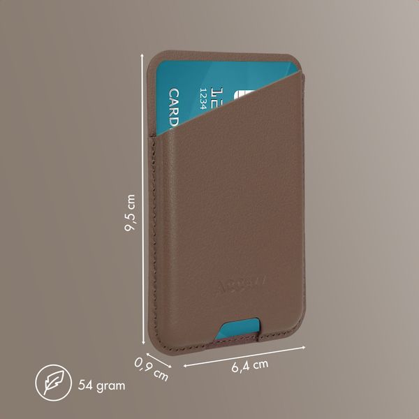 Accezz Magnetischer Lederkartenhalter - Geeignet für Apple Find My - Coffee Brown