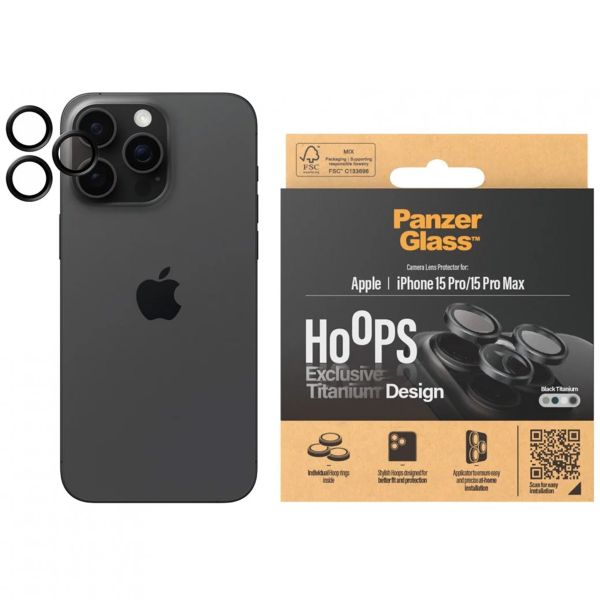PanzerGlass Hoops Optic Rings Kameraschutz Apple iPhone 15 Pro / 15 Pro Max - Black Titanium