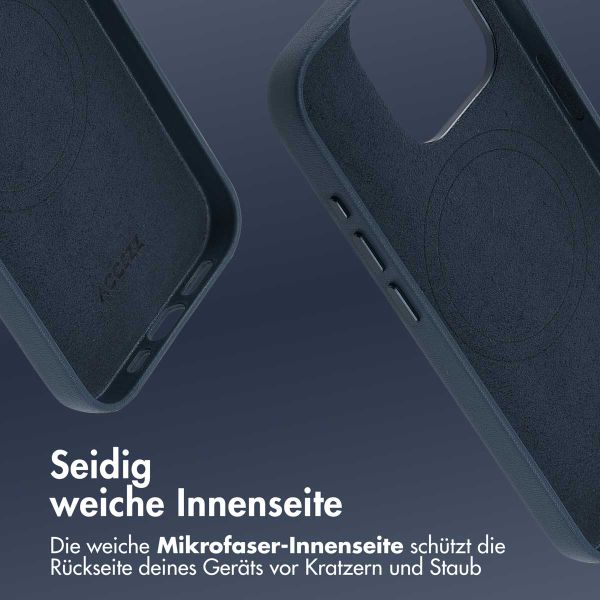 Accezz MagSafe Leather Backcover Apple iPhone 15 Pro - Nightfall Blue