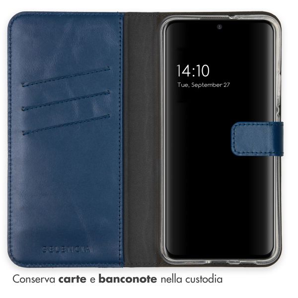 Selencia Echtleder Klapphülle Samsung Galaxy S22 Plus - Blau