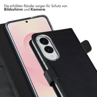 Selencia Echtleder Klapphülle Samsung Galaxy S25 Edge - Schwarz