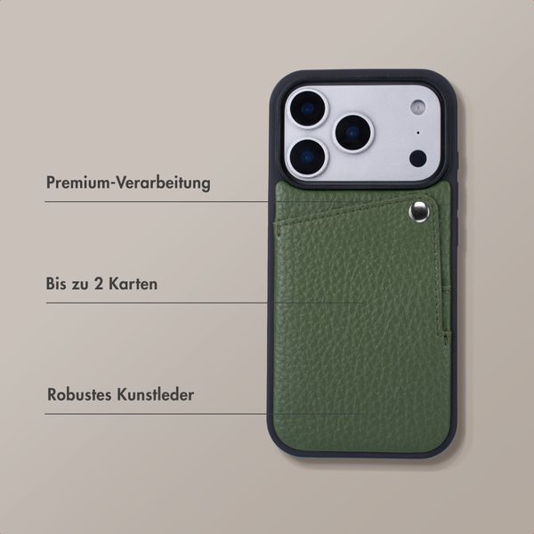 Selencia Riva Back Cover mit Kartenfach Apple iPhone 17 Pro Max - Sage Green