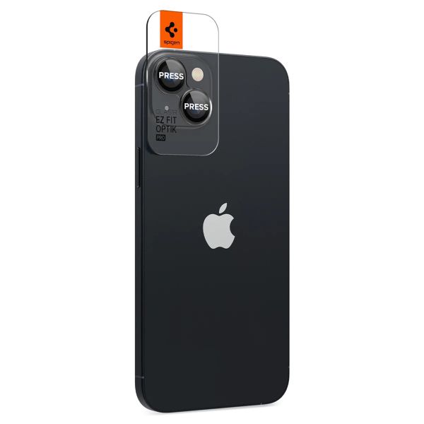 Spigen GLAStR Optik Camera Lens Protector - Kamerainsel-Schutz (2er-Pack) Apple iPhone 15 (Plus) / 14 (Plus) - Schwarz