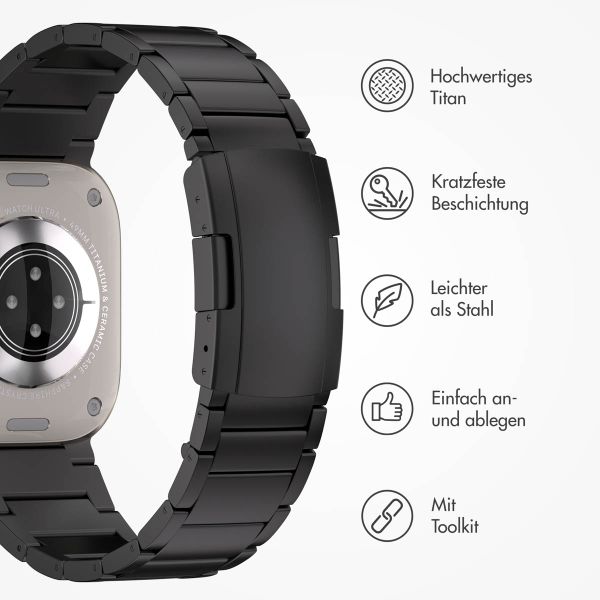 Accezz Mattes Titanstahlarmband für Apple Watch | 44/45/46/49 mm - Schwarz