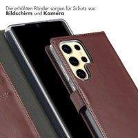 Selencia Echtleder Klapphülle Samsung Galaxy S25 Ultra - Dunkelbraun