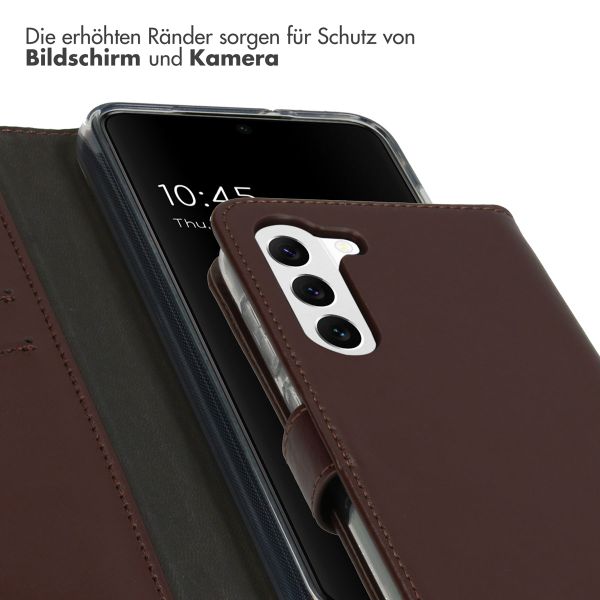 Selencia Echtleder Klapphülle Samsung Galaxy S23 - Braun