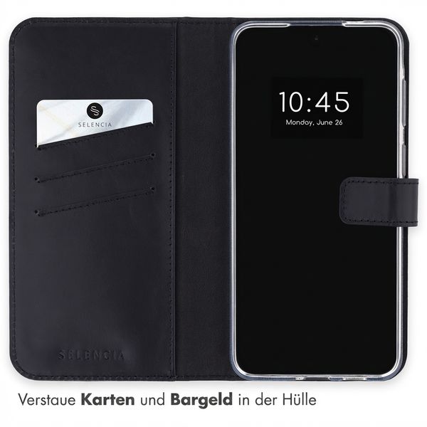 Selencia Echtleder Klapphülle Samsung Galaxy A57 (5G) - Schwarz