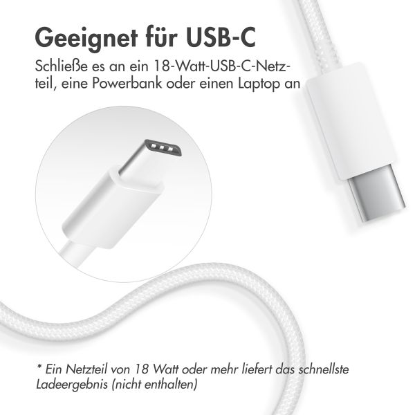 Accezz Wireless Charger USB-C - MagSafe kabelloses Ladegerät - 1 Meter - Weiß