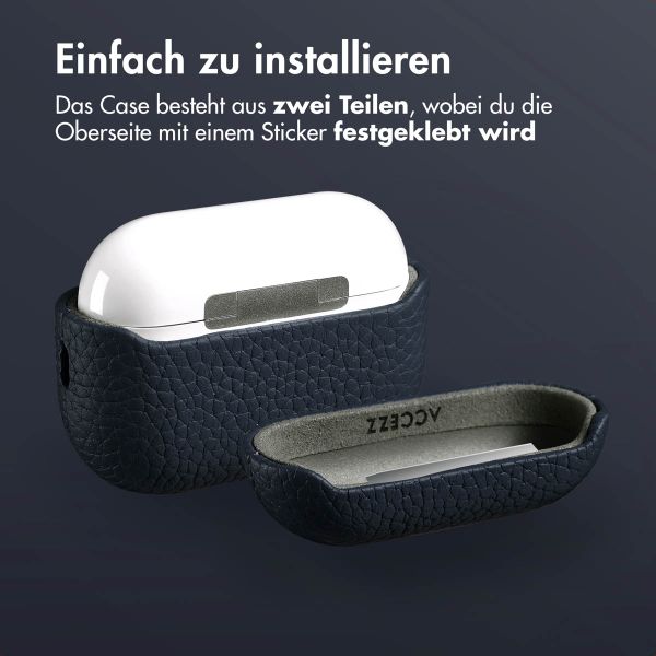 Accezz Echtleder Case  Apple AirPods Pro 2 - Dunkelblau