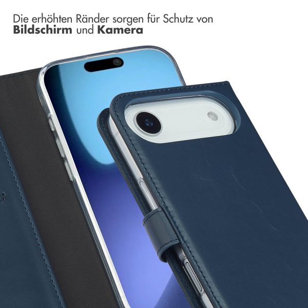Selencia Echtleder Klapphülle Apple iPhone Air - Blau
