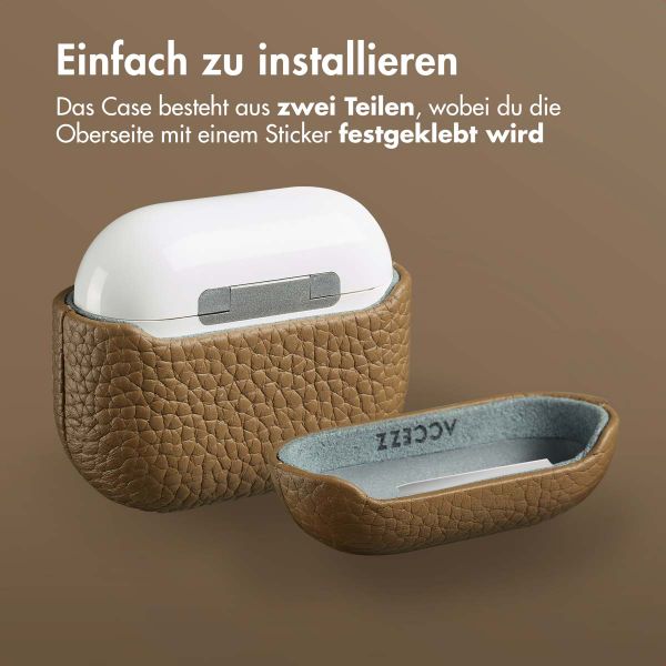 Accezz Echtleder Case  Apple Airpods 3 - Taupe