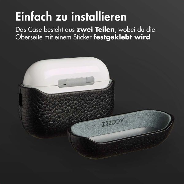Accezz Echtleder Case  Apple Airpods Pro 3 - Schwarz
