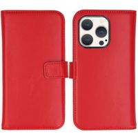 Selencia Echtleder Klapphülle Apple iPhone 15 Pro - Rot