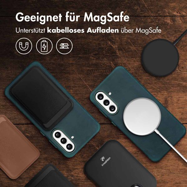 Accezz Vintage Leather Magsafe Backcover Samsung Galaxy A56 - Smokey Green