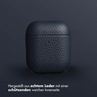 Accezz Echtleder Case  Apple AirPods 1 / 2 - Dunkelblau