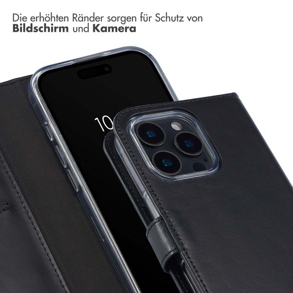 Selencia Echtleder Klapphülle Apple iPhone 16 Pro - Schwarz